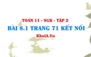 Bài 8.1 trang 71 Toán 11 Kết nối tri thức Tập 2